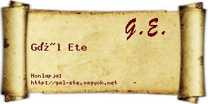 Gál Ete névjegykártya